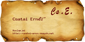 Csatai Ernő névjegykártya
